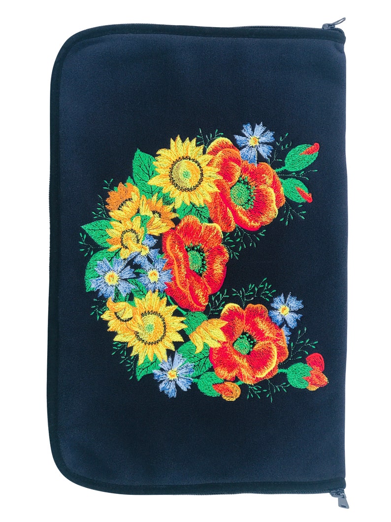 Beautiful Embroidered Laptop Sleeves Handmade in Ukraine Wild Flowers