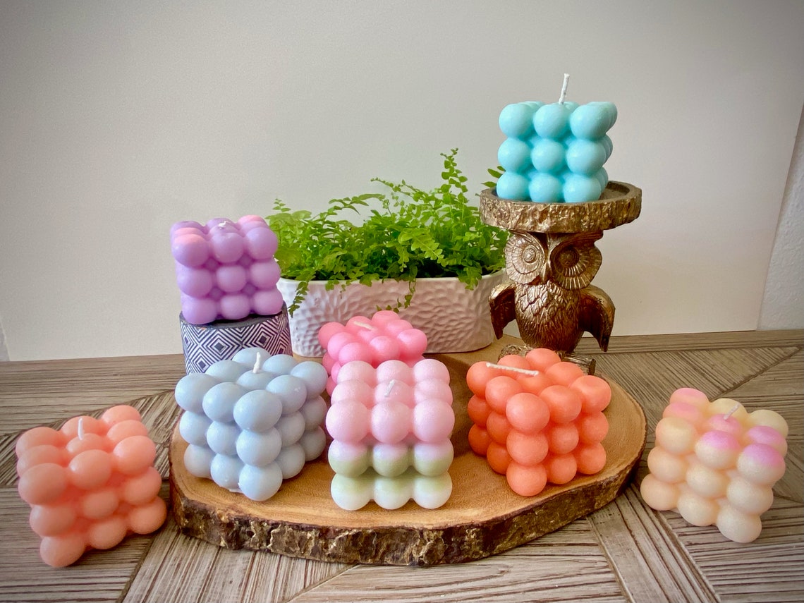 Bubble Cube Candle Candle Shape Cool Candle Unique Candle Etsy