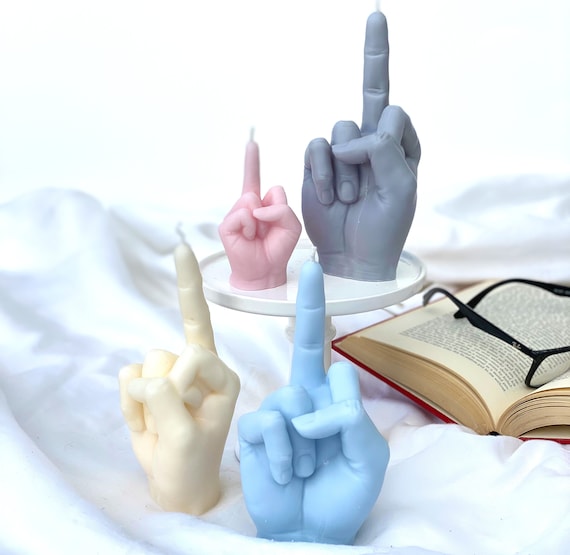 Middle Finger Candle - FU Candle, Teen Room Decor, Candle Mold, Aesthetic Room Decor, Hand Mold Candle, Trendy Candle, Modern Candle