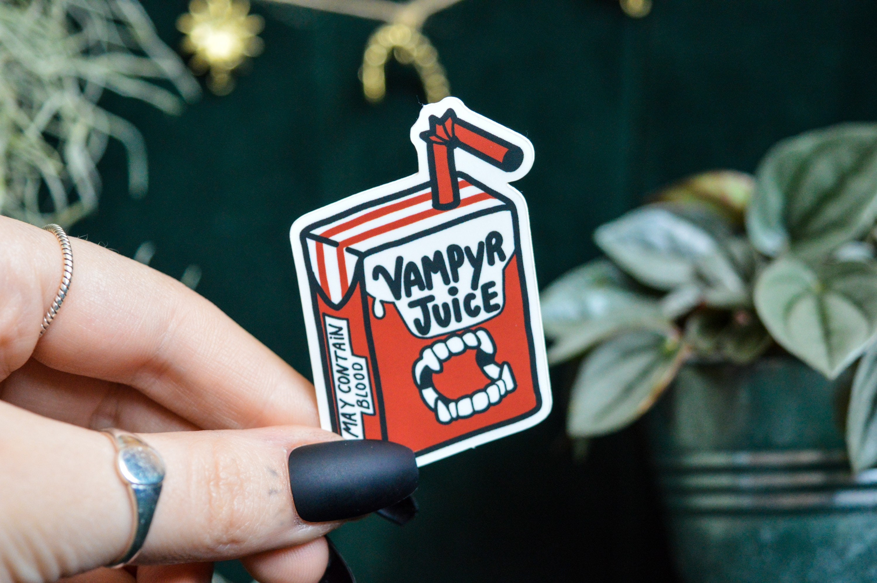 Vampire Juice Box Gothic Illustrated Sticker Matt Etsy Australia