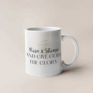 Taza Rise & Shine, taza de 11 oz, taza de café, regalo cristiano, taza basada en la fe