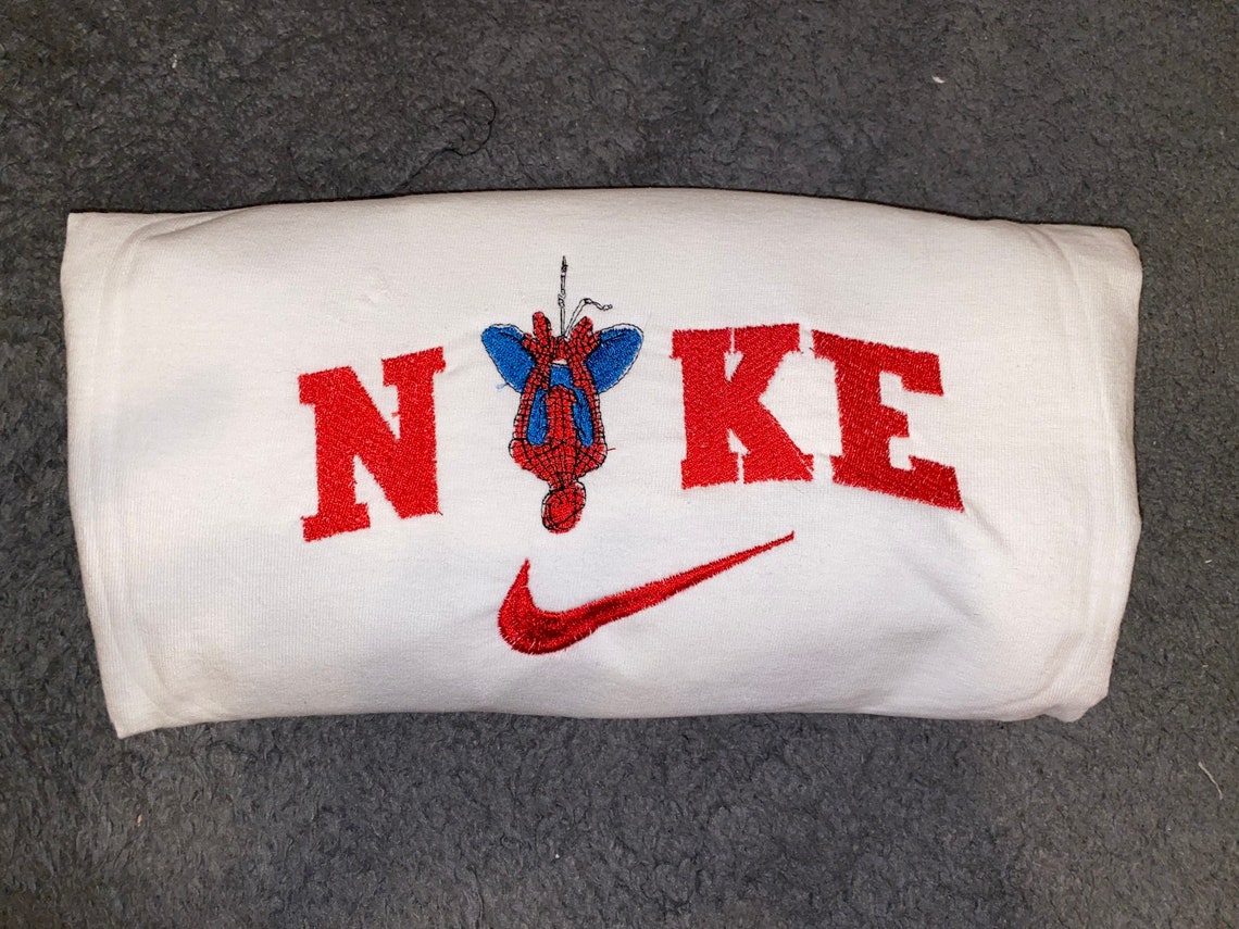 Embroidered Nike/ Spider-Man t shirt | Etsy
