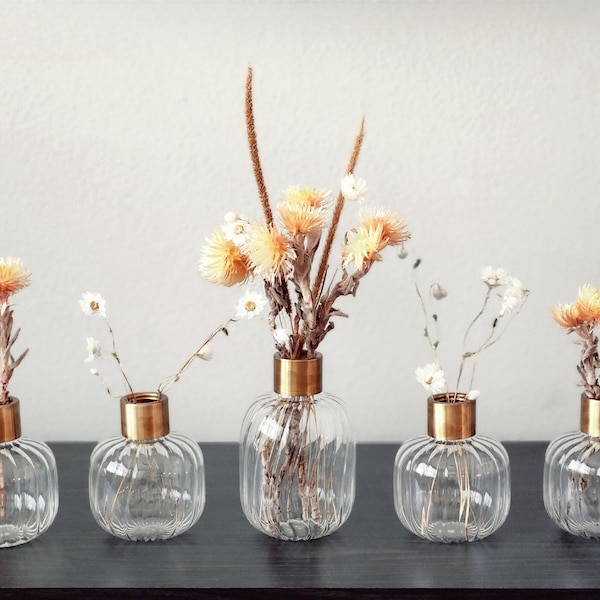 Gold Glass Vase Etsy