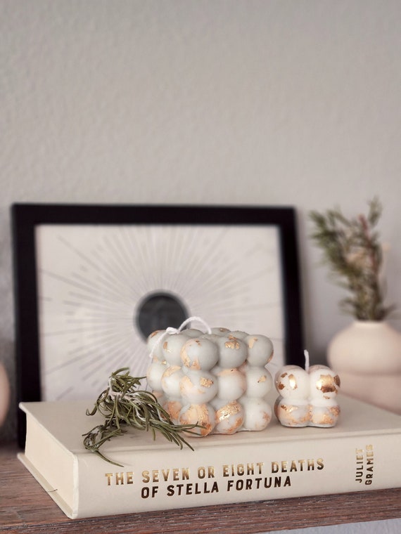 Sage Green Bubble Candle Sage Green Candles Gold Foil Etsy