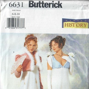 Butterick 6631 Misses' Spencer and Dress Regency Era Day Pattern, Making History, Sizes 6, 8, 10; 12, 14, 16, & 18, 20, 22, FF, Uncut OOP