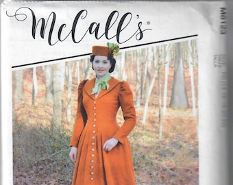 McCall's M8123 Misses' Coat 1880s Late 19th Century Coat Angela Clayton Sewing Pattern, Sizes 6-8-10-12-14 & 14-16-18-20-22, FF, UNCUT