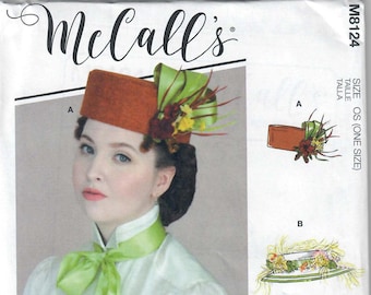 McCall's M8124 1880s - 1890s 19th Century Hat Pattern Angela Clayton, One Size, FF, Uncut