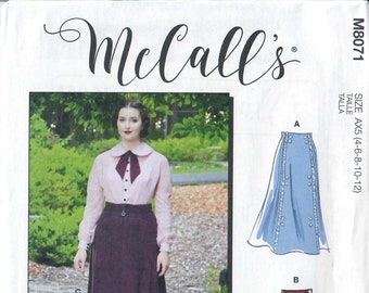 McCall's M8071 1910s-1920s Skirt Angela Clayton, Sizes 4-6-8-10-12 and 12-14-16-18-20, FF, UNCUT