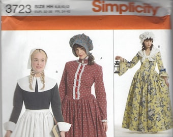 Simplicity 3723 Misses' Historical Costumes Sewing Pattern- 4 Styles, Size 6-8-10-12 & 14-16-18-20-22, Uncut, FF