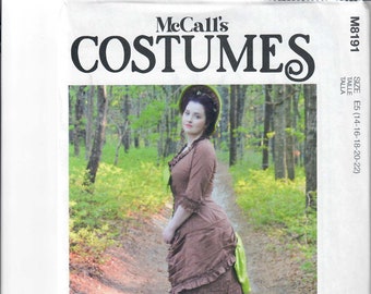 McCall's M8191 Misses' Skirt Angela Clayton c. 1880 Natural Form Era Bodice Sewing Pattern, Sizes 6-8-10-12-14 & 14-16-18-20-22, FF, Uncut