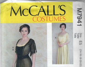 McCall's M7941 Misses' Costume Dress Angela Clayton 1910s Teens Titanic Era Dress, Sizes 6-8-10-12-14 and 14-16-18-20-22, FF, Uncut