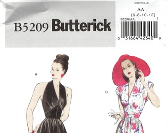 Butterick B5209 Retro '47 Dress Sewing Pattern Size 6-8-10-12-14 & 14-16-18-20-22 Uncut