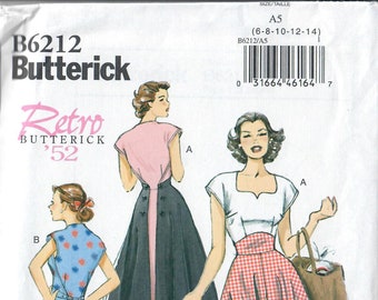 Butterick B6212 Retro '52 Dress Sewing Pattern Size 8-10-12-14 & 16-18-20-22 Uncut