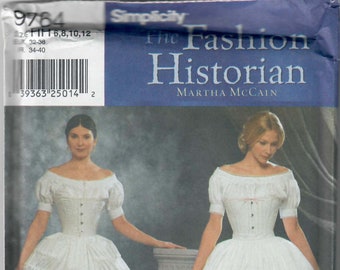 Simplicity 9764 The Fashion Historian Misses' Crinoline and Petticoat Sewing Pattern Size 6, 8, 10, 12 & 14, 16, 18, 20 FF, Uncut OOP