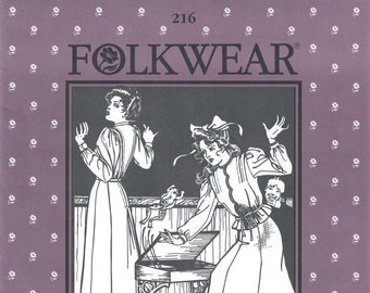 Folkwear Pattern No. 216 Schoolmistress Shirtwaist and Skirt, Sizes 8, 10, 12, 14, New & Uncut