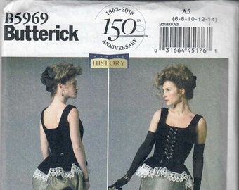 Butterick B5969 Misses' Corset and Skirt 1870s - 1880a Sewing Pattern Making History, Sizes 6-14 & 14-22, Uncut, FF, Uncut