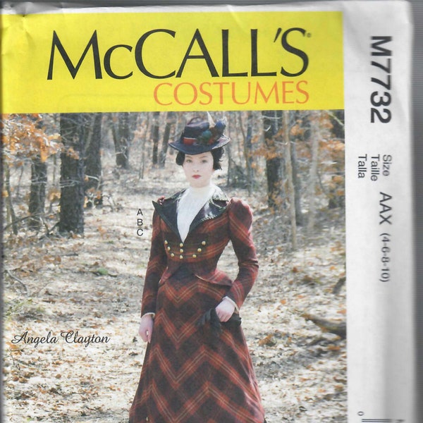 McCall's M7732 Misses' Costume Angela Clayton 1890s 3-Piece Walking Suit Pattern, Sizes 4-6-8-10 & 12-14-16-18, FF, Uncut