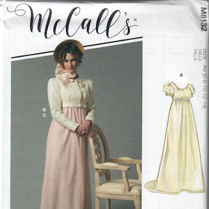 McCall's M8132 Misses' Costume- Regency Era Spencer & Day Dress Sewing Pattern, Sizes 6-8-10-12-14 and 14-16-18-20-22, FF, Uncut