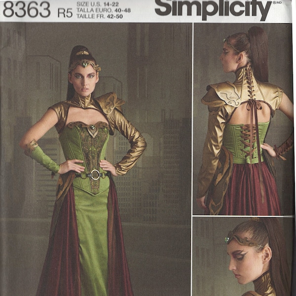 Simplicity 8363 Fantasy Ranger Cosplay Halloween Costume Sewing Pattern Sizes 6-14 & 14-22, FF, Uncut