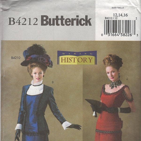 Butterick B4212 Making Geschichte 1910er Jahre Teen Era Day Kleid Abendkleid Schnittmuster, Größen 6-10 & 12-16, Uncut, FF, OOP