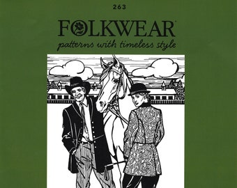Folkwear Pattern No. 263 Countryside Frock Coat Sizes XS-XL (Women's), SM-2XL (Men), New & Uncut