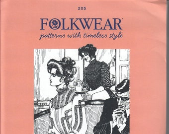 Folkwear Pattern No. 205 Gibson Girl Blouse, Size Small - 3XL, New & Uncut