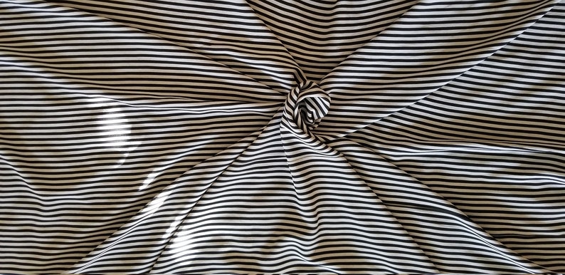 Black & Grey-White Striped Poly Fabric, 60 Inches Wide, 4-Yard Lot 4 are available image 1