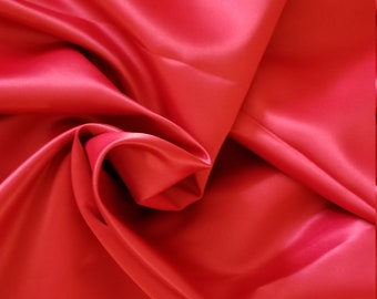Poly Satin Fabric Bridal Duchesse, Tomato Red, 60-Inch Wide, 6-Yard Piece
