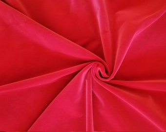 Ruby Red Poly Velvet, Backed 36 Inch Long, 58 Inch Wide Odd Piece