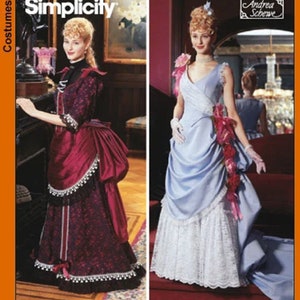 Simplicity 5457 Circa 1880 Evening Reception Dress Sewing Pattern, Sizes 6-8-10-12 & 14-16-18-20, FF, Uncut, OOP image 4