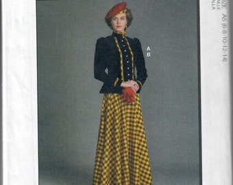 McCall's M8077 Misses' Historical Steampunk Jacket & Skirt circa 1890s - 1900s Walking Suit Pattern, Sizes 6-14, 14-20- FF, Uncut