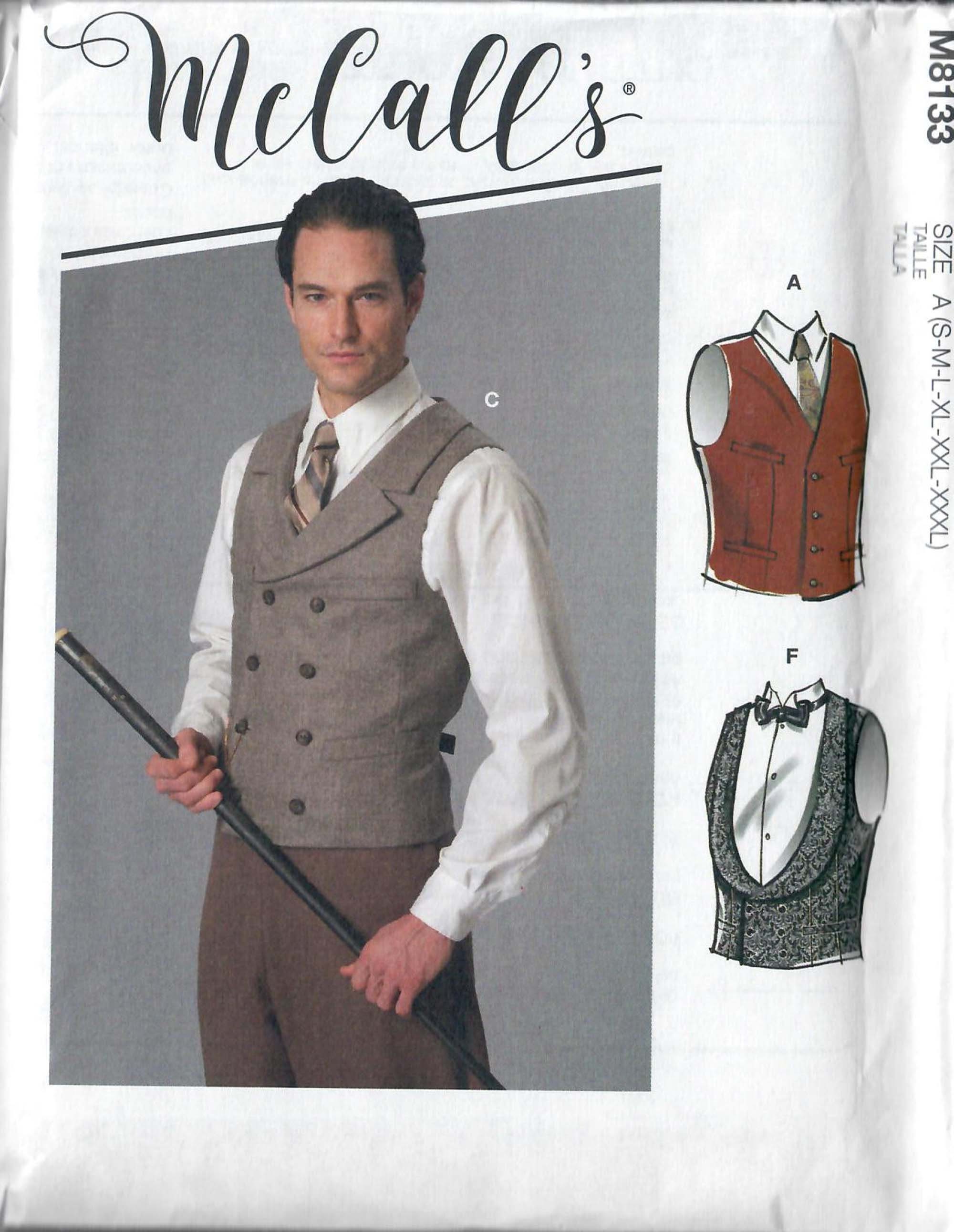 Mccall's M8133 Regency Era Vest, Size S-m-l-xl-xxl-xxxl, FF