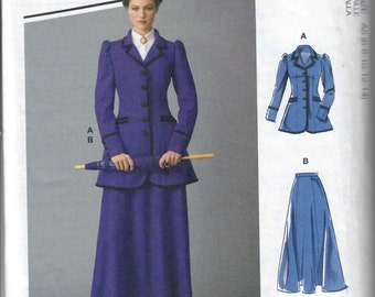 McCall's M8136 Turn-of-the-Century Edwardian Era Walking Suit Sewing Pattern, Sizes 6-8-10-12-14 and 14-16-18-20-22, FF, Uncut