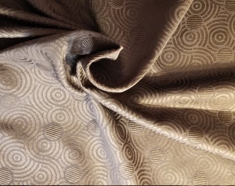 5-Yard Lot, Dark Brown Poly Fabric w/ Embossed Japanese-Inspired Pattern, 58 Inches Wide