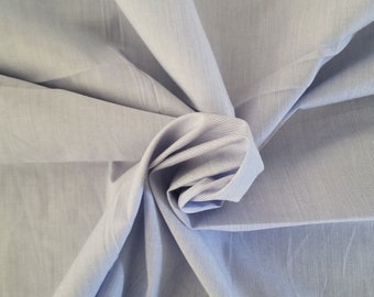 5-Yard Lot, Light Blue & White Pin-Stripe Cotton Shirting Fabric, 58 Inches Wide