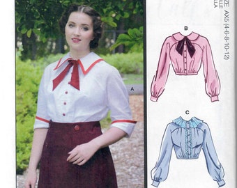 McCall's M8078 Misses' Historical Blouses 1910s - Early 1920s Angela Clayton Sewing Pattern, Sizes 4-6-8-10-12 & 12-14-16-18-20, FF, UNCUT