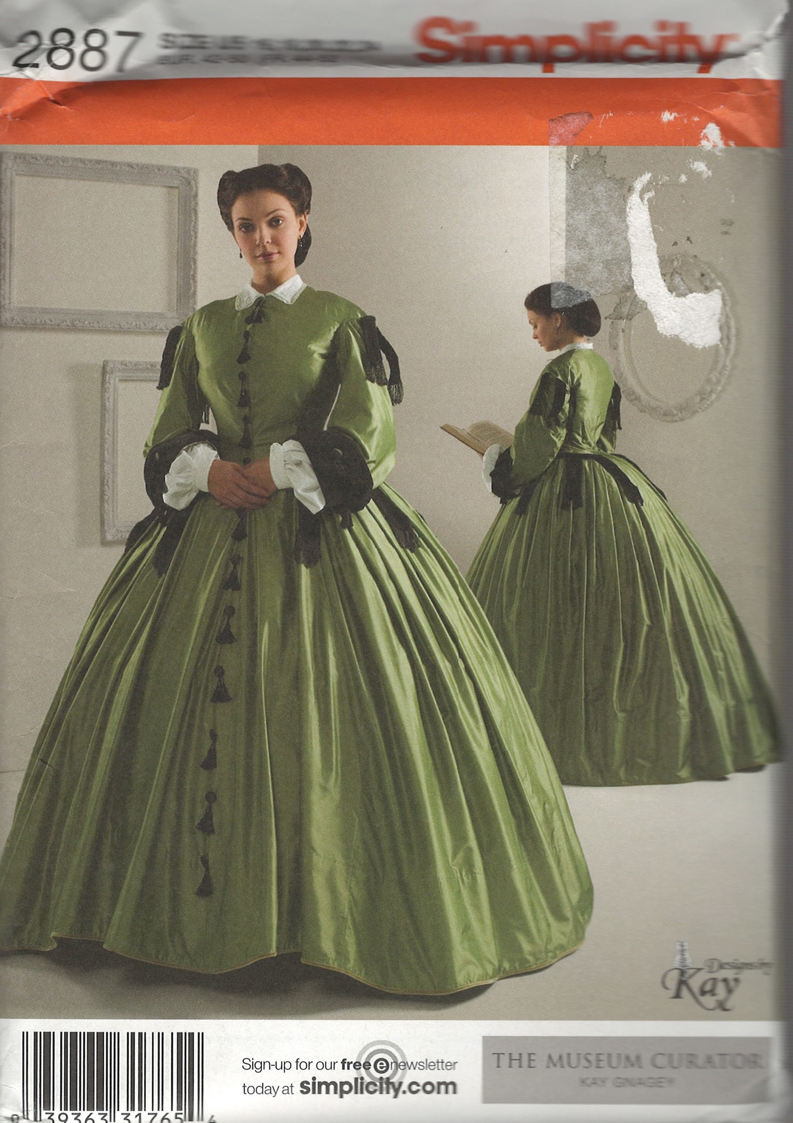 Simplicity 2887 Misses' Dress 1860s Day Dress Sewing Pattern the Museum ...