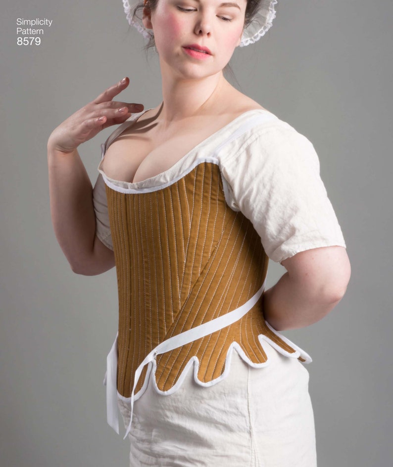 Simplicity 8579 Misses' 18th Century Corset, Shift and Panniers, Sizes 4-12 & 14-22 Designed by American Duchess, FF, UNCUT image 3