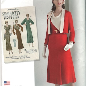 Simplicity 8247 Vintage naaipatroon voor jurken uit de jaren 30, maat 6-14, knipbaar, FF