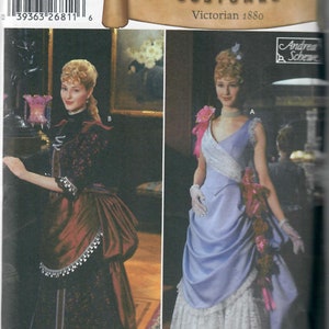 Simplicity 5457 Circa 1880 Evening Reception Dress Sewing Pattern, Sizes 6-8-10-12 & 14-16-18-20, FF, Uncut, OOP image 5