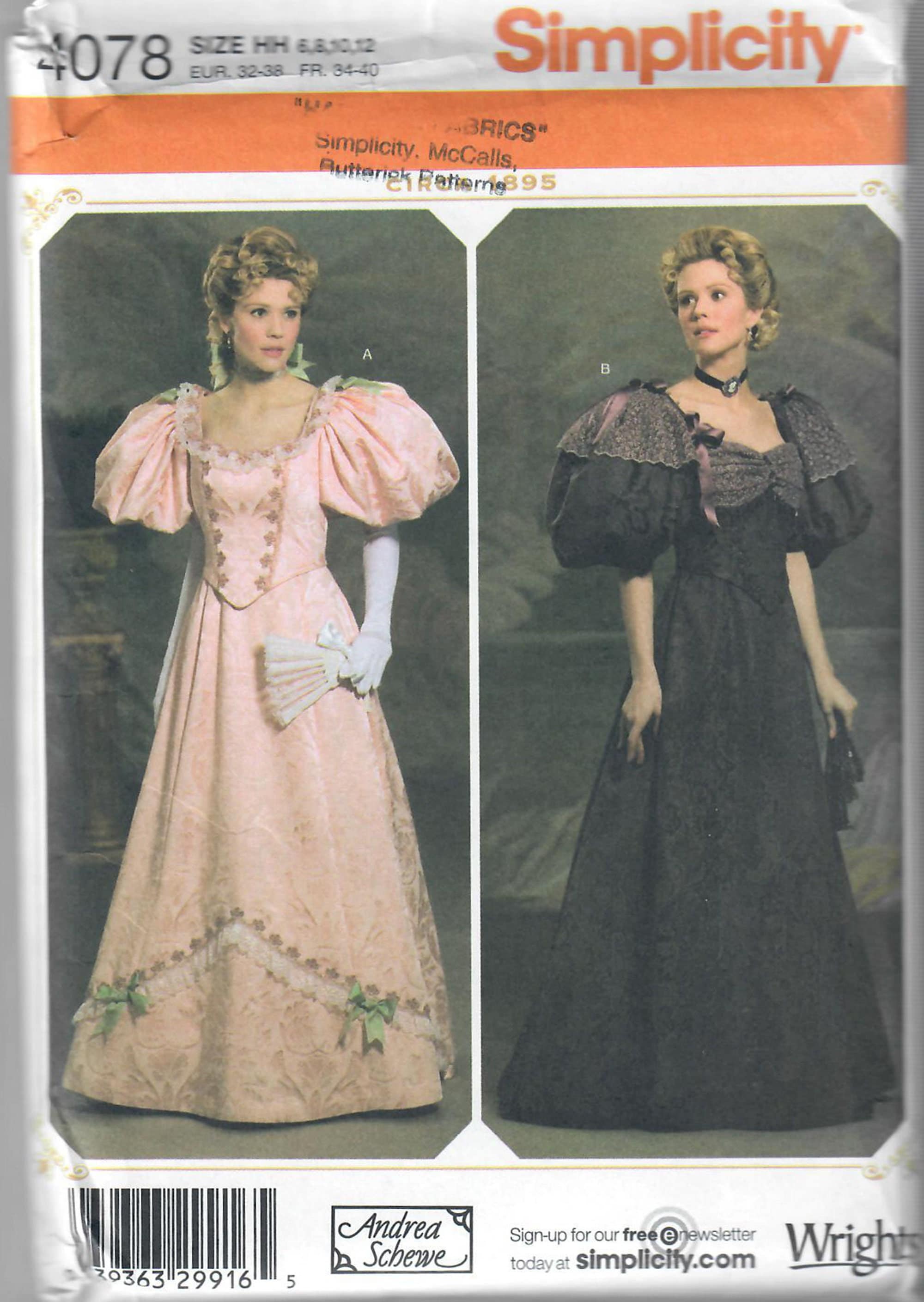 Simplicity 4078 Circa 1895 Ballgown Evening Dress Sewing Simplicity 4078 Circa 1895 Ballgown Evening Dress Sewing