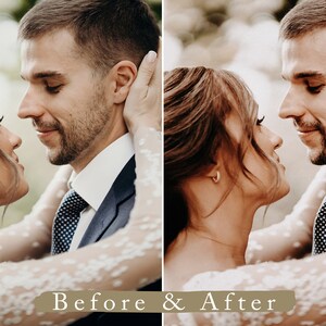 Pode incluir: Um casal apaixonado, a noiva vestindo um vestido branco de renda e o noivo vestindo um terno azul e uma gravata estampada, olhando um para o outro.