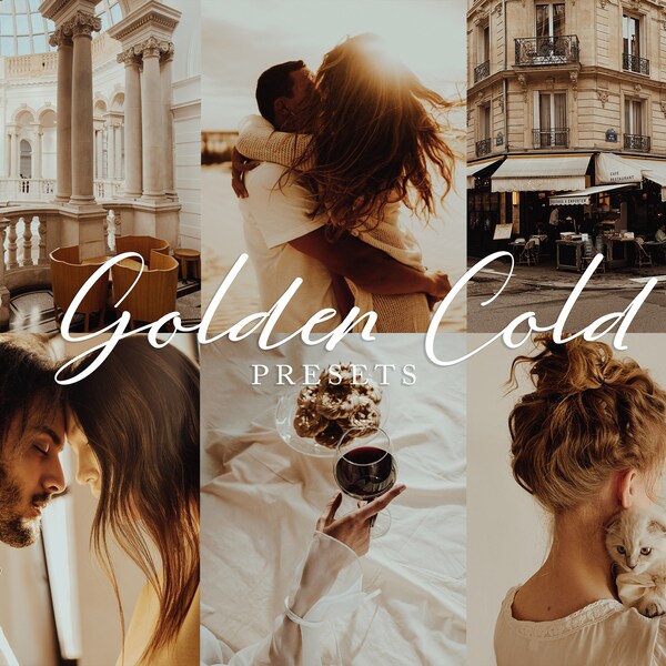 Preset d'oro per Lightroom Preset dell'ora d'oro Preset di nozze professionali Preset di famiglia Filtro Boho Look Preset caldi Preset Influencer