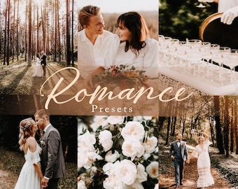 Romantic Wedding Lightroom Presets: Warm Tones, Golden Hour (Mobile & Desktop)