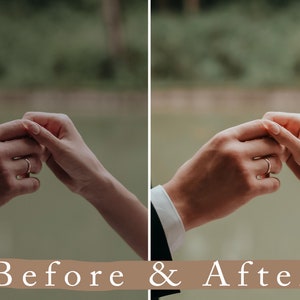 May include: A close-up of two hands holding each other, with a gold wedding band on the ring finger of the left hand. The background is blurred and out of focus, suggesting a natural outdoor setting.