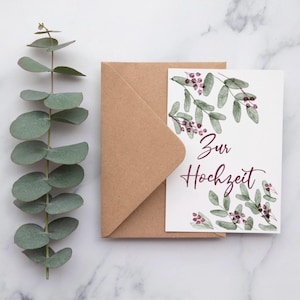 A5/ A6 Klappkarte, handgemalte Aquarellkarte, Hochzeitskarte, Geschenk, Handlettering, Karte, Card, Aquarell, Umschlag, Personalisiert
