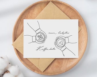 Watercolor greeting card A6 or A5 - hand-painted - including kraft paper envelope - optionally personalized | Birthday, wedding, birth, mourning & more