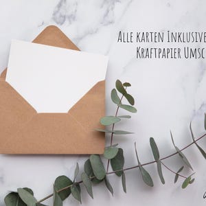 Watercolor greeting card A6 or A5 - hand-painted - including kraft paper envelope - optionally personalized | Birthday, wedding, birth, mourning & more image 7