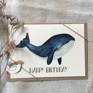 Biglietto pieghevole A5/A6, biglietto acquerello dipinto a mano, biglietto di nascita, regalo, handlettering, biglietto, famiglia, acquerello, nascita, personalizzato