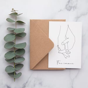 Watercolor greeting card A6 or A5 - hand-painted - including kraft paper envelope - optionally personalized | Birthday, wedding, birth, mourning & more image 3